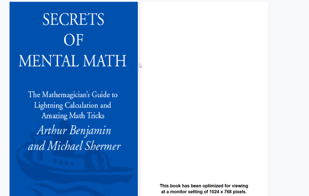 The Secrets of Mental Math book cover